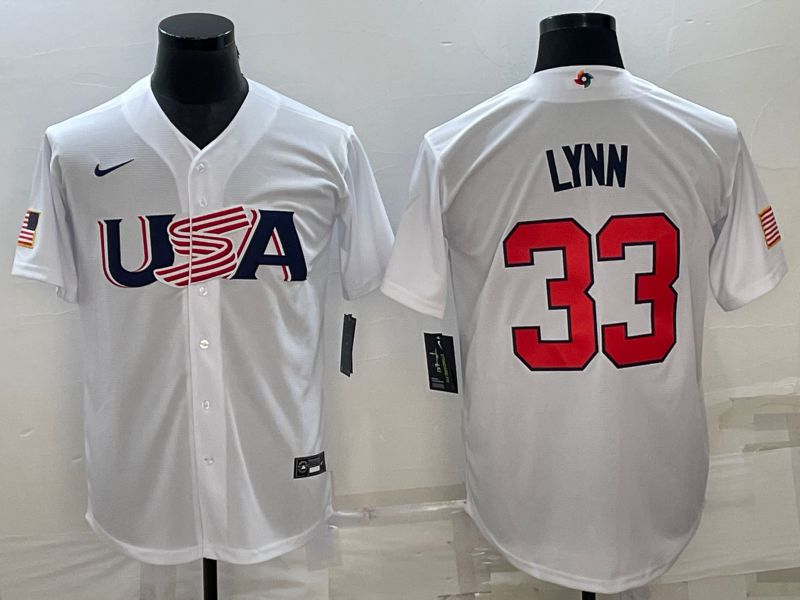 Men 2023 World Cub USA #33 Lynn White Nike MLB Jersey6